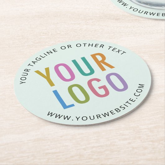 Pulpboard Paper Onderzetters Company Logo Light Gr (Gebogen)