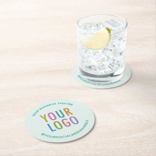 Pulpboard Paper Onderzetters Company Logo Light Gr (Insitu)