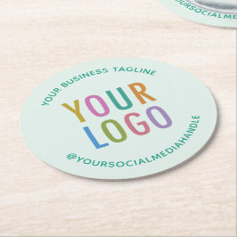 Pulpboard Paper Onderzetters Company Logo Light Gr