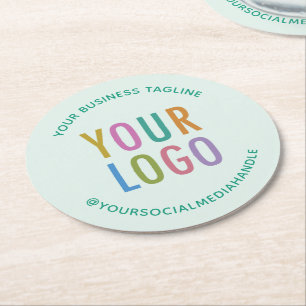 Pulpboard Paper Onderzetters Company Logo Light Gr