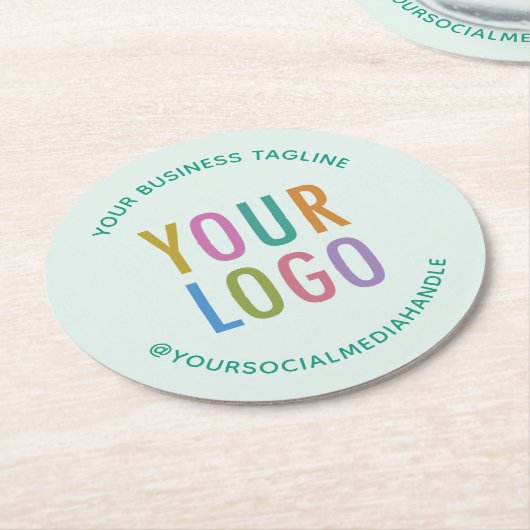 Pulpboard Paper Onderzetters Company Logo Light Gr (Gebogen)