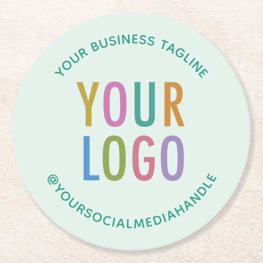 Pulpboard Paper Onderzetters Company Logo Light Gr (Voorkant)