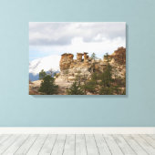 Pulpit Rock met Pikes Peak Canvas Afdruk (Insitu (Houten vloer))