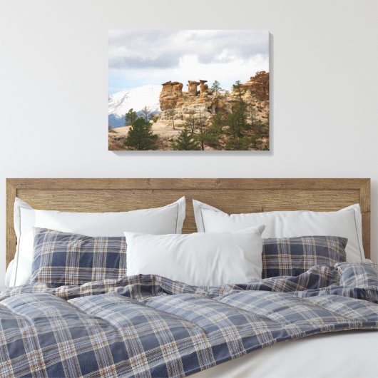 Pulpit Rock met Pikes Peak Canvas Afdruk (Insitu (Slaapkamer))