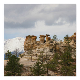 Pulpit Rock met Pikes Peak Perfect Poster