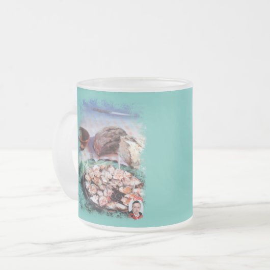 Pulpo a la gallega matglas koffiemok (Voorkant links)