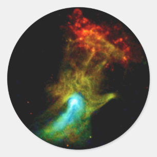 Pulsar B1509 - Hand van God Röntgennevel NASA-foto Ronde Sticker