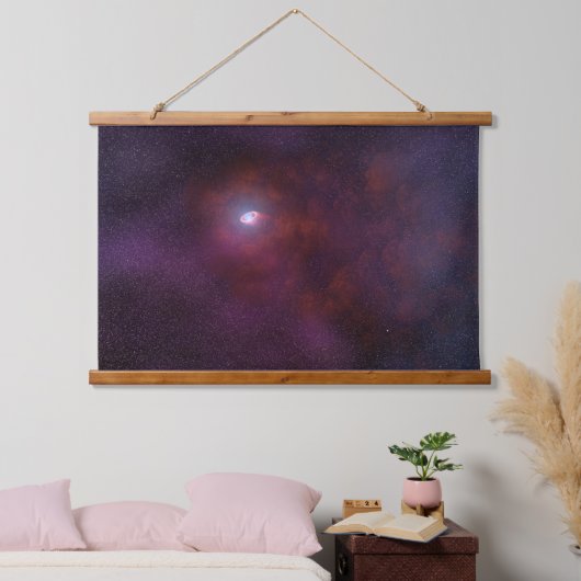Pulsar wind van een neutronenster. hangend wandkleed (Slaapkamer)