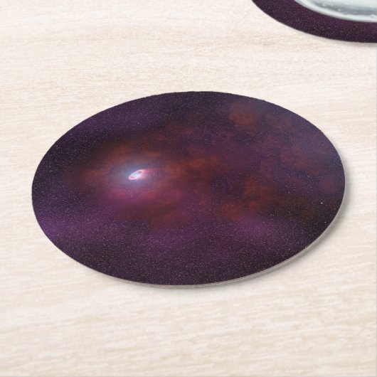 Pulsar wind van een neutronenster. ronde kartonnen onderzetter (Gebogen)