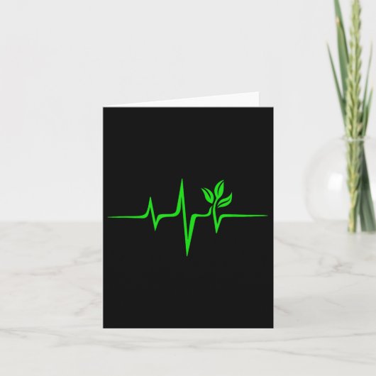 Pulse Green Heartbeat Vegan Plant Tree Environment Kaart (Voorkant)