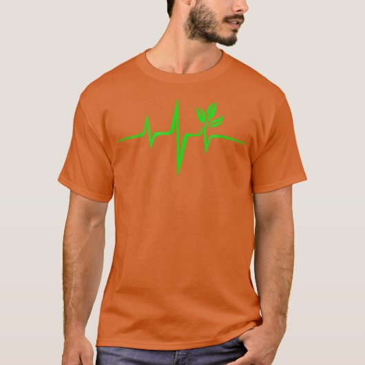 Pulse Green Heartbeat Vegan Plant Tree T-shirt (Voorkant)