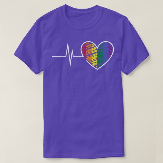 Pulse-hartslag Regenboog-Gay Pride LGBTQ LGBT Prid T-shirt (Design voorkant)