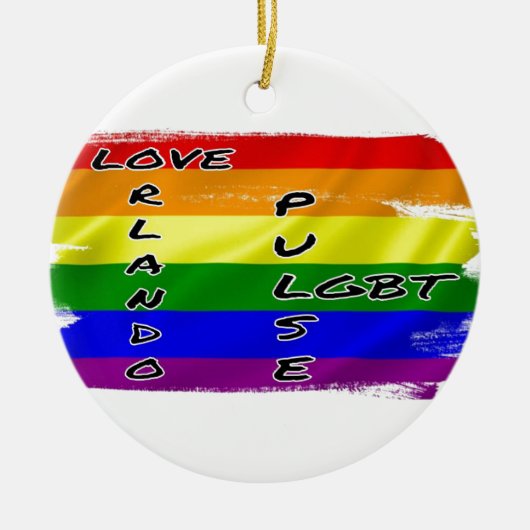 Pulse-LGBT-vlag Keramisch Ornament (Voorkant)
