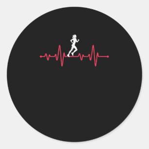 Pulse runner funny athletics jogging ronde sticker