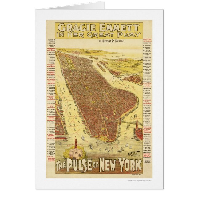 Pulse van New York Map 1891 (Voorkant)