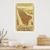 Pulse van New York Map 1891 Poster (Keuken)