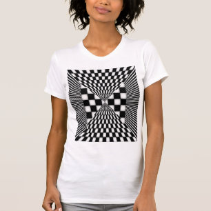 pulserend geruit ontwerp t-shirt