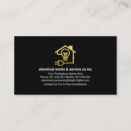 pulserende elektrische golfbliksem visitekaartje (Achterkant)