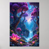 Pulserende gloed van het surrealistische Oerwoud Poster (Voorkant)