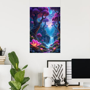 Pulserende gloed van het surrealistische Oerwoud Poster