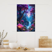 Pulserende gloed van het surrealistische Oerwoud Poster (Keuken)