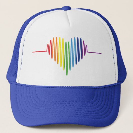 Pulserende hartslag van Pride Colors Trucker Pet (Voorkant)