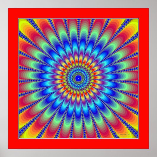 Pulserende kleuren illusie poster (Voorkant)