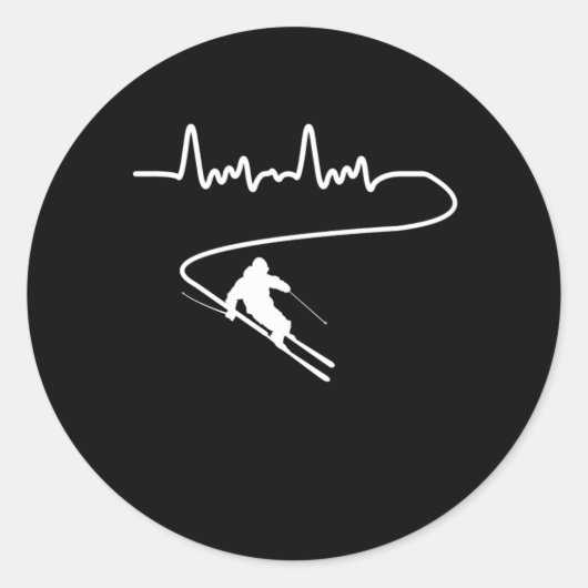 Pulserende skikiemcellen Wintersport Gift Ronde Sticker (Voorkant)