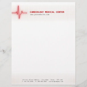 Pulshartsignaal Cardiologie briefhead Briefhoofd Sjabloon