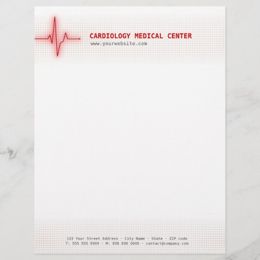 Pulshartsignaal Cardiologie briefhead Briefhoofd Sjabloon (Voorkant)