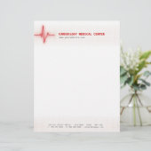 Pulshartsignaal Cardiologie briefhead Briefhoofd Sjabloon (Staand voorkant)