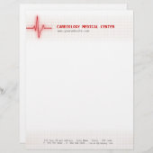 Pulshartsignaal Cardiologie briefhead Briefhoofd Sjabloon (Voorkant / Achterkant)