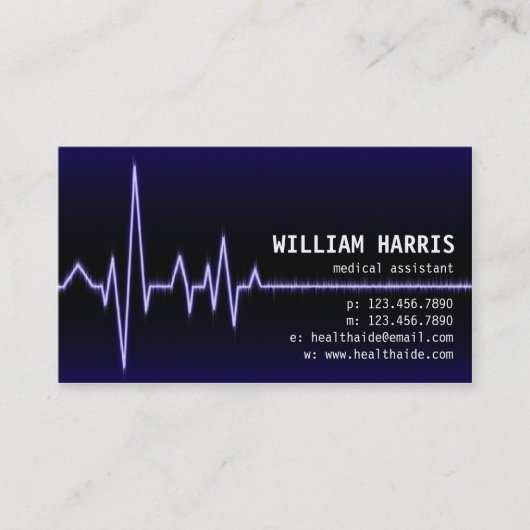 Pulsmeter - blauw visitekaartje (Voorkant)