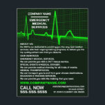 Pulssnelheidsontwerp, EMT, Paramedische Adverteren Flyer<br><div class="desc">Pulssnelheidsontwerp,  EMT,  Paramedic Adverteren brochures door de Visitekaartje winkel.</div>