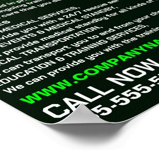 Pulssnelheidsontwerp, EMT, Paramedische Adverteren Poster (Hoek)