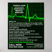 Pulssnelheidsontwerp, EMT, Paramedische Adverteren Poster (Voorkant)