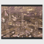 Pulvillar Modern Architect City Elegant   Cadeaupapier (Vlak)