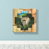 Puma - Canvas Wrap Muurkunst Afdruk (Insitu (Houten vloer))