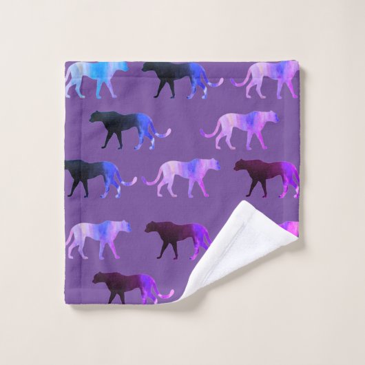 Puma Cats aangepaste achtergrondkleur Bad Handdoek (Wasdoekje)