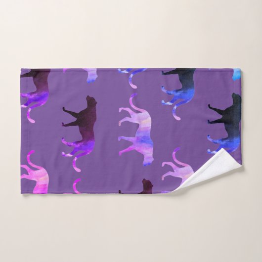 Puma Cats aangepaste achtergrondkleur Bad Handdoek (Handdoek)