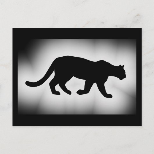 Puma Cougar Bergleeuw Silhouet Briefkaart (Voorkant)