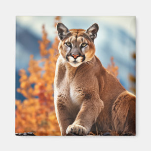 Puma Dier Wilderness Kleurrijke kunst aan de muur Magneet