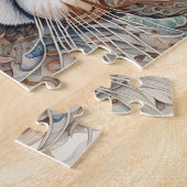 Puma Gezicht Surrealistische Kunst Legpuzzel (Zijkant)