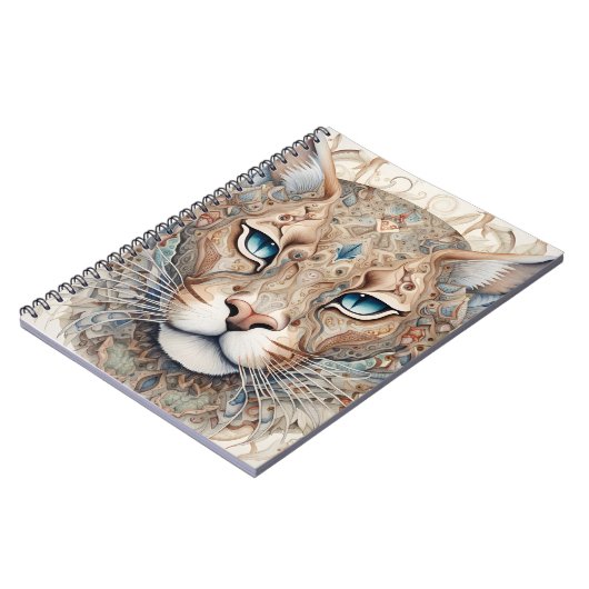 Puma Gezicht Surrealistische Kunst Notitieboek (Linkerzijde)