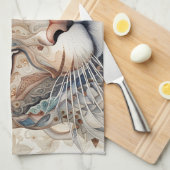 Puma Gezicht Surrealistische Kunst Theedoek (Quarter Fold)