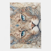 Puma Gezicht Surrealistische Kunst Theedoek (Verticaal)