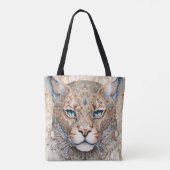 Puma Gezicht Surrealistische Kunst Tote Bag (Achterkant)