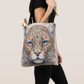 Puma Gezicht Surrealistische Kunst Tote Bag (Dichtbij)