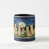 Puma Mountain Lion Familie en Moon Designer Mok (Midden)