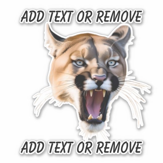 Puma Mountain Lion School Mascot Aangepaste auto Sticker (Voorkant)